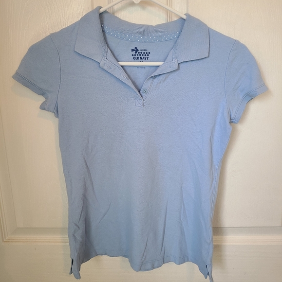 (1565) Old Navy Girls Light Blue Polo Shirt,  Size: Large (10/12) - Picture 2 of 12